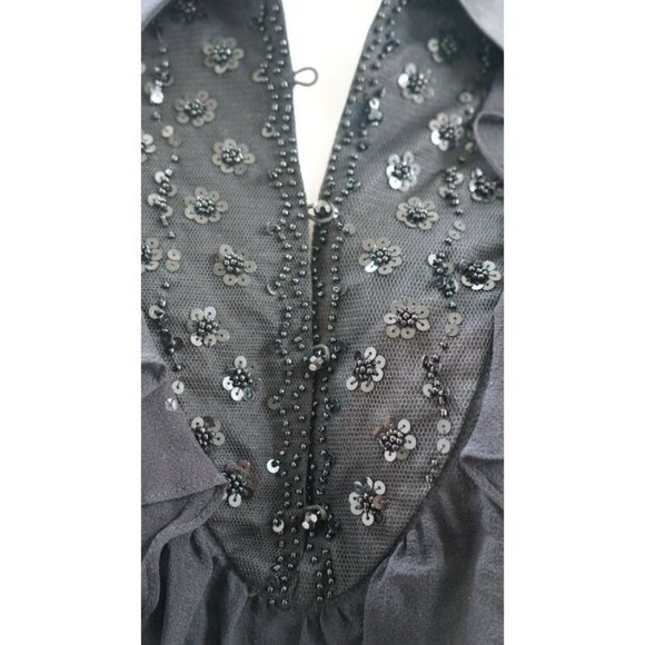 CACHE SIZE 4 BLACK SILK TOP W/BEADS - Picture 5 of 6